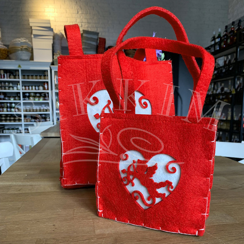 Filcowa torebka `Amorek na Walentynki` duża